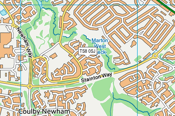 TS8 0SJ map - OS VectorMap District (Ordnance Survey)