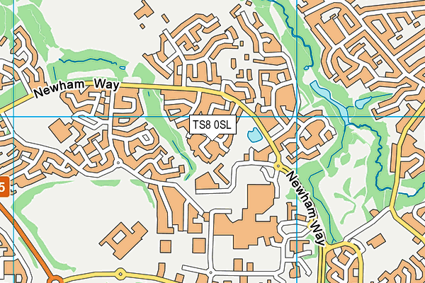 TS8 0SL map - OS VectorMap District (Ordnance Survey)