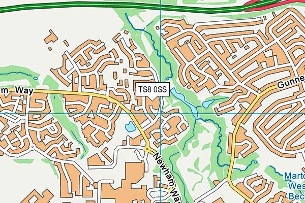 TS8 0SS map - OS VectorMap District (Ordnance Survey)