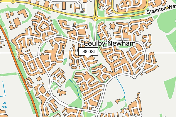 TS8 0ST map - OS VectorMap District (Ordnance Survey)