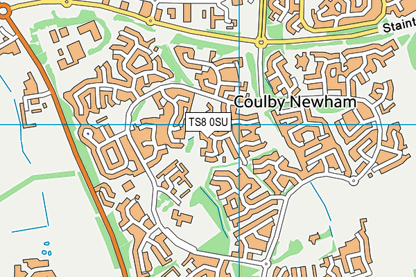 TS8 0SU map - OS VectorMap District (Ordnance Survey)