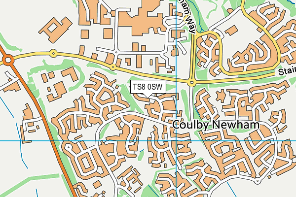 TS8 0SW map - OS VectorMap District (Ordnance Survey)