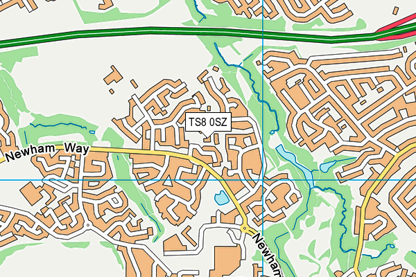 TS8 0SZ map - OS VectorMap District (Ordnance Survey)