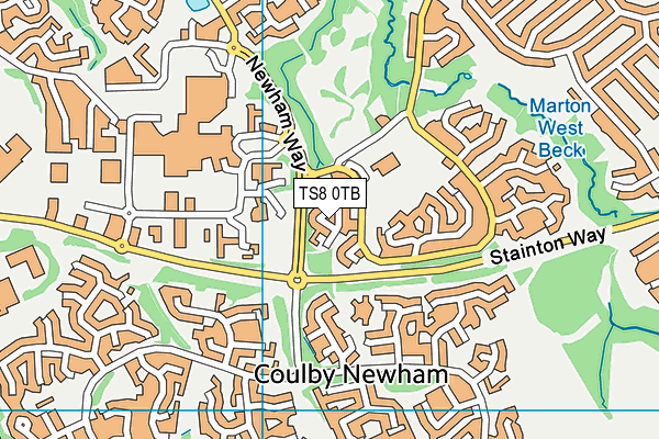 TS8 0TB map - OS VectorMap District (Ordnance Survey)