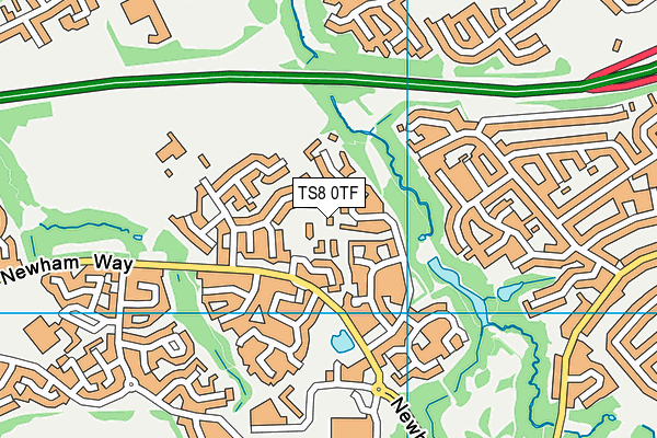 TS8 0TF map - OS VectorMap District (Ordnance Survey)