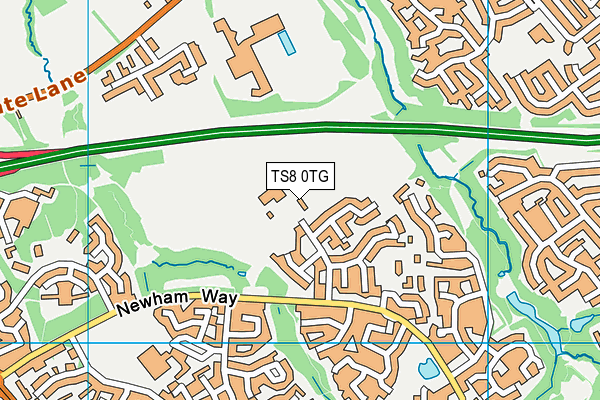 TS8 0TG map - OS VectorMap District (Ordnance Survey)