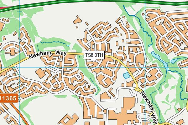 TS8 0TH map - OS VectorMap District (Ordnance Survey)