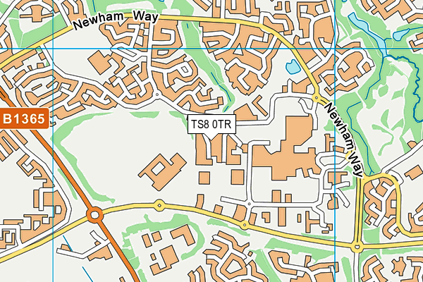 TS8 0TR map - OS VectorMap District (Ordnance Survey)