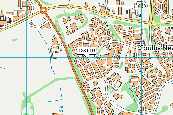 TS8 0TU map - OS VectorMap District (Ordnance Survey)