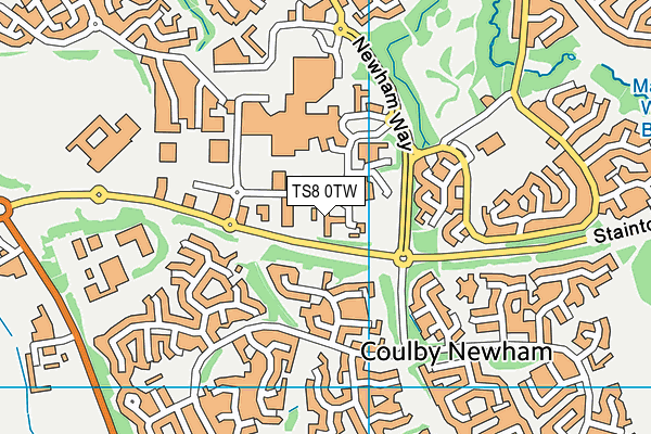 TS8 0TW map - OS VectorMap District (Ordnance Survey)