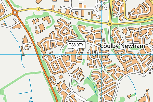 TS8 0TY map - OS VectorMap District (Ordnance Survey)