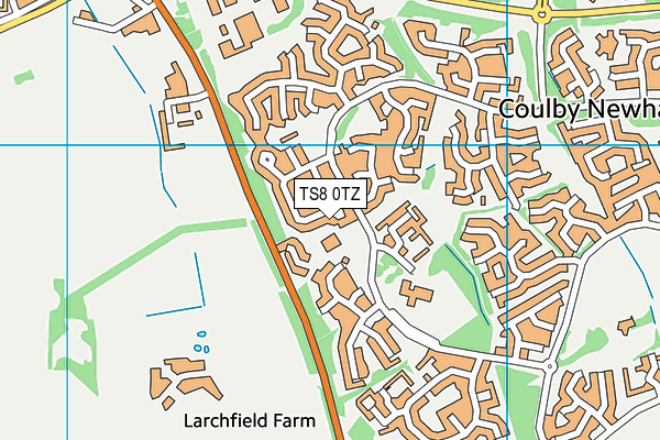 TS8 0TZ map - OS VectorMap District (Ordnance Survey)