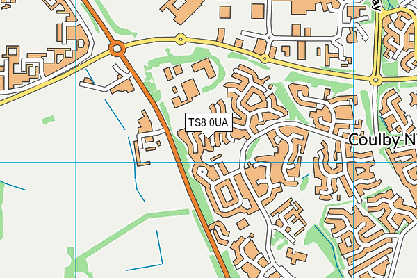 TS8 0UA map - OS VectorMap District (Ordnance Survey)
