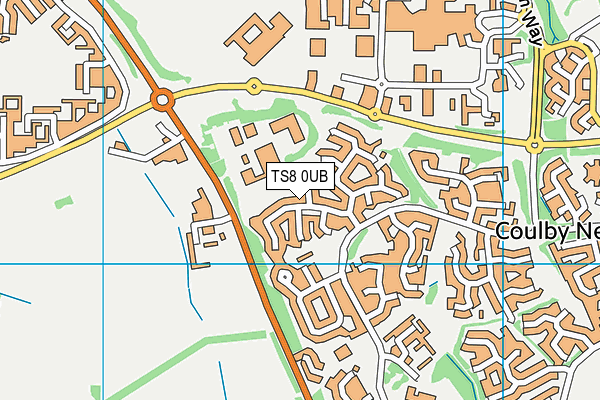 TS8 0UB map - OS VectorMap District (Ordnance Survey)