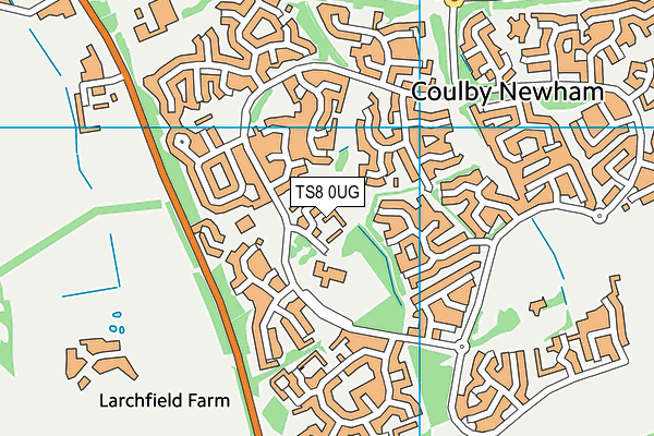 Rose Wood Academy map (TS8 0UG) - OS VectorMap District (Ordnance Survey)