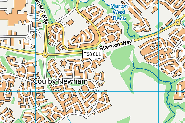 TS8 0UL map - OS VectorMap District (Ordnance Survey)