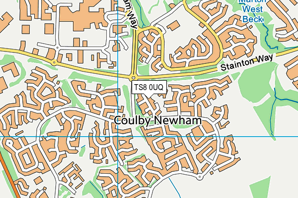 TS8 0UQ map - OS VectorMap District (Ordnance Survey)