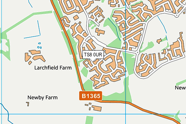 TS8 0UR map - OS VectorMap District (Ordnance Survey)