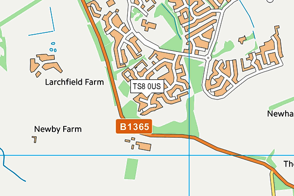 TS8 0US map - OS VectorMap District (Ordnance Survey)