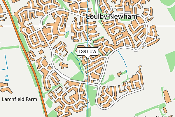 TS8 0UW map - OS VectorMap District (Ordnance Survey)