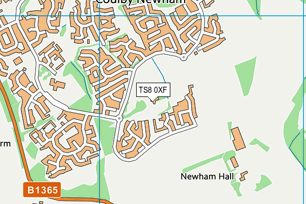 Lingfield Farm map (TS8 0XF) - OS VectorMap District (Ordnance Survey)