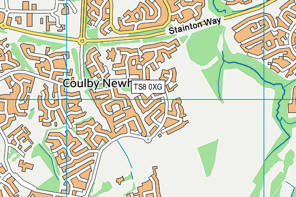 TS8 0XG map - OS VectorMap District (Ordnance Survey)