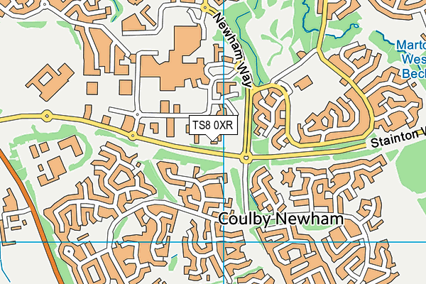 TS8 0XR map - OS VectorMap District (Ordnance Survey)