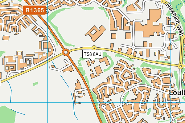 TS8 8AU map - OS VectorMap District (Ordnance Survey)