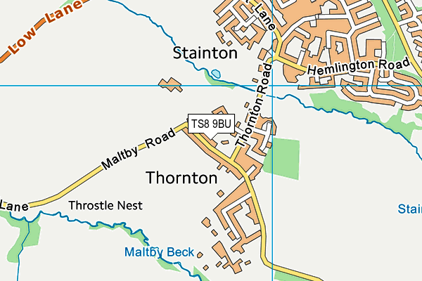 TS8 9BU map - OS VectorMap District (Ordnance Survey)