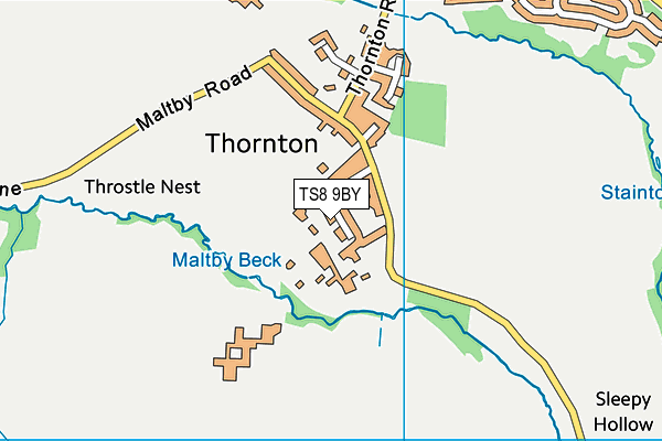 TS8 9BY map - OS VectorMap District (Ordnance Survey)