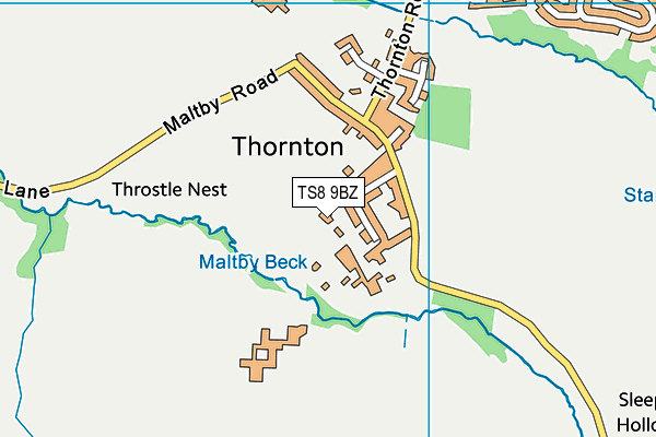 TS8 9BZ map - OS VectorMap District (Ordnance Survey)