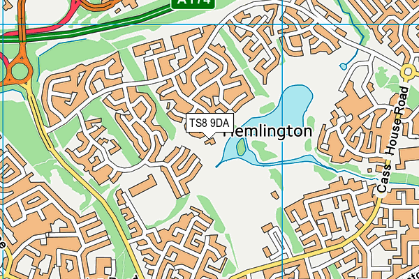 TS8 9DA map - OS VectorMap District (Ordnance Survey)