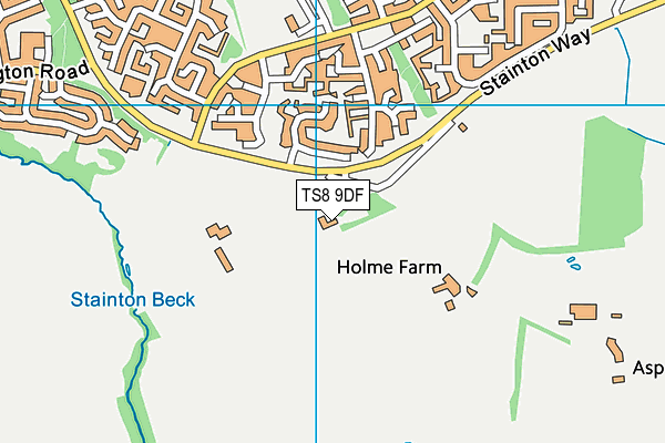 TS8 9DF map - OS VectorMap District (Ordnance Survey)