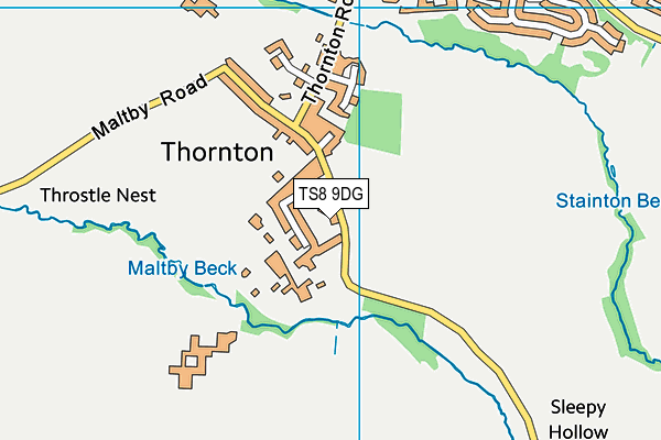 TS8 9DG map - OS VectorMap District (Ordnance Survey)