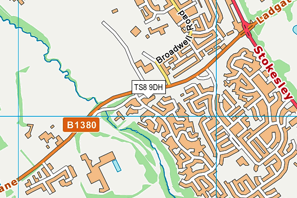 TS8 9DH map - OS VectorMap District (Ordnance Survey)