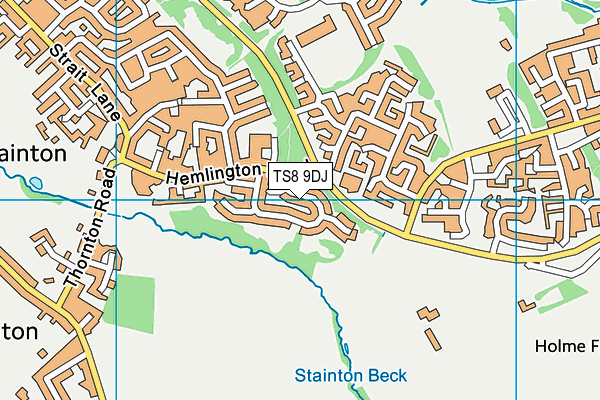 TS8 9DJ map - OS VectorMap District (Ordnance Survey)