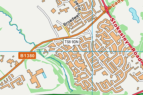 TS8 9DN map - OS VectorMap District (Ordnance Survey)