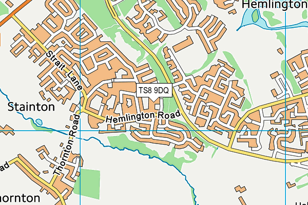 TS8 9DQ map - OS VectorMap District (Ordnance Survey)