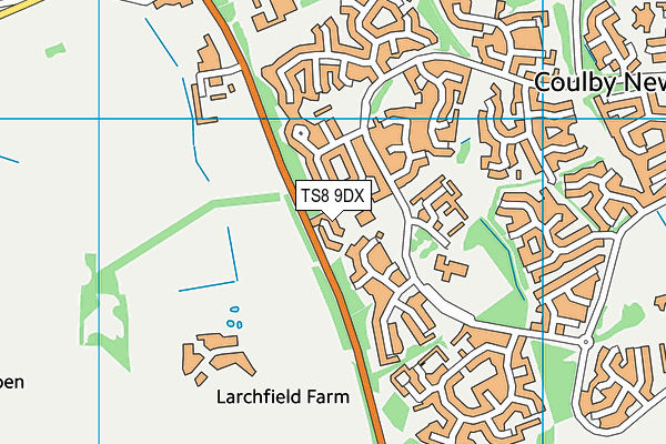 TS8 9DX map - OS VectorMap District (Ordnance Survey)