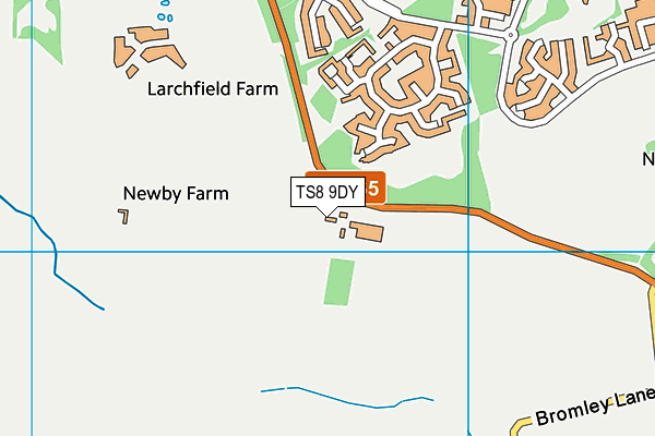 TS8 9DY map - OS VectorMap District (Ordnance Survey)