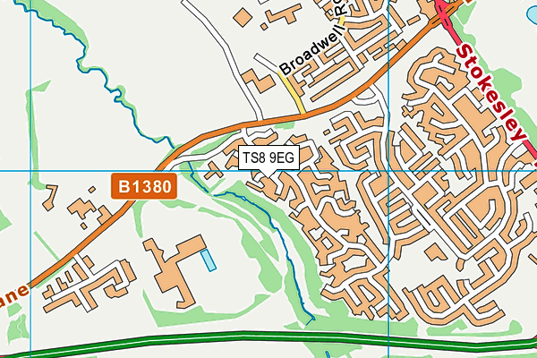 TS8 9EG map - OS VectorMap District (Ordnance Survey)
