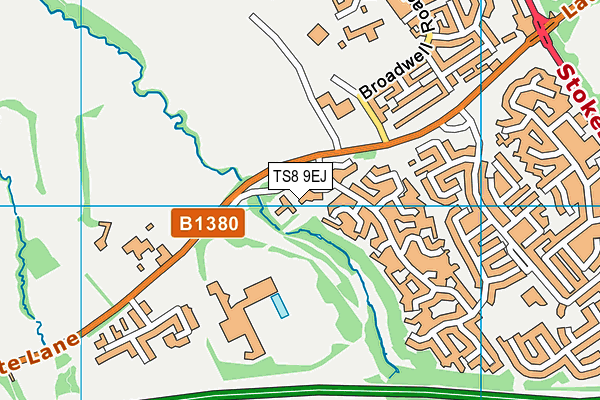 TS8 9EJ map - OS VectorMap District (Ordnance Survey)