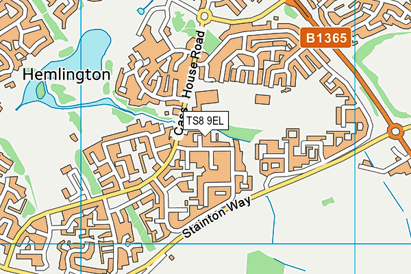 TS8 9EL map - OS VectorMap District (Ordnance Survey)