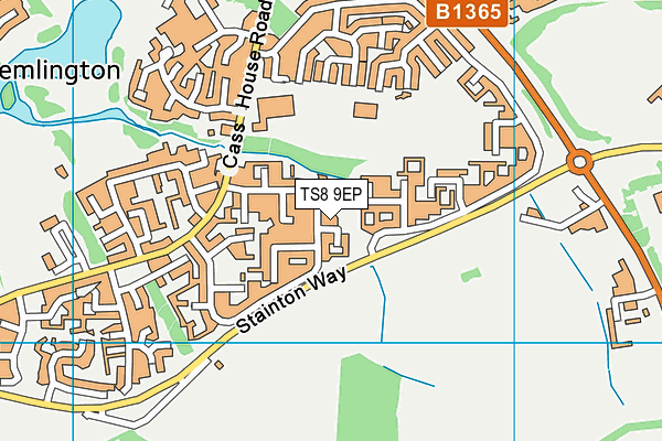 TS8 9EP map - OS VectorMap District (Ordnance Survey)