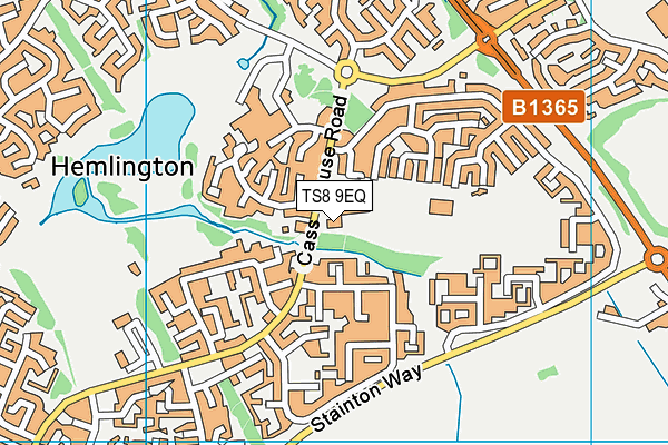 TS8 9EQ map - OS VectorMap District (Ordnance Survey)