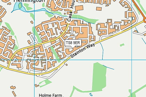 TS8 9ER map - OS VectorMap District (Ordnance Survey)