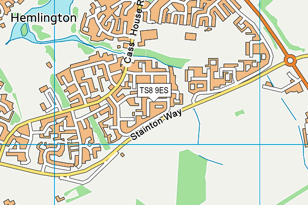 TS8 9ES map - OS VectorMap District (Ordnance Survey)