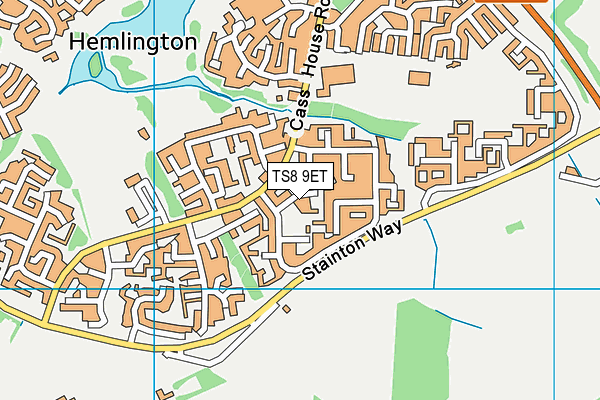 TS8 9ET map - OS VectorMap District (Ordnance Survey)