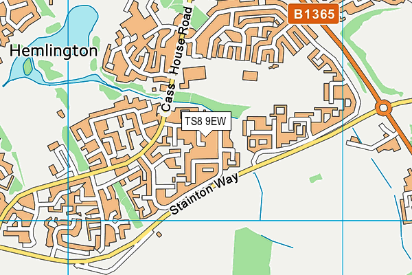 TS8 9EW map - OS VectorMap District (Ordnance Survey)