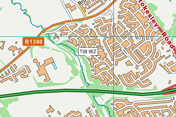 TS8 9EZ map - OS VectorMap District (Ordnance Survey)